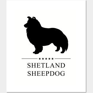 Shetland Sheepdog Black Silhouette Posters and Art